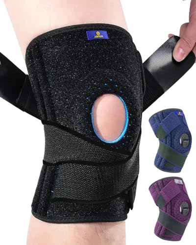 ABYON Knee Brace for Men and Women for Meniscus Tear, ACL, Arthritis. Knee Support with Dual Side Stabilizers & Crossed Co...