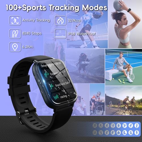 Smart Watch for Men Women Answer/Make Call, 1.85" HD Fitness Tracker with 24/7 Heart Rate & Sleep Monitor, 110+ Sports Mod...