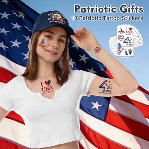 Bokauo 250 Anniversary USA Hat for Men Women,Printed Adjustable Baseball Cap,Patriotic 250th Gift for Husband,Veteran