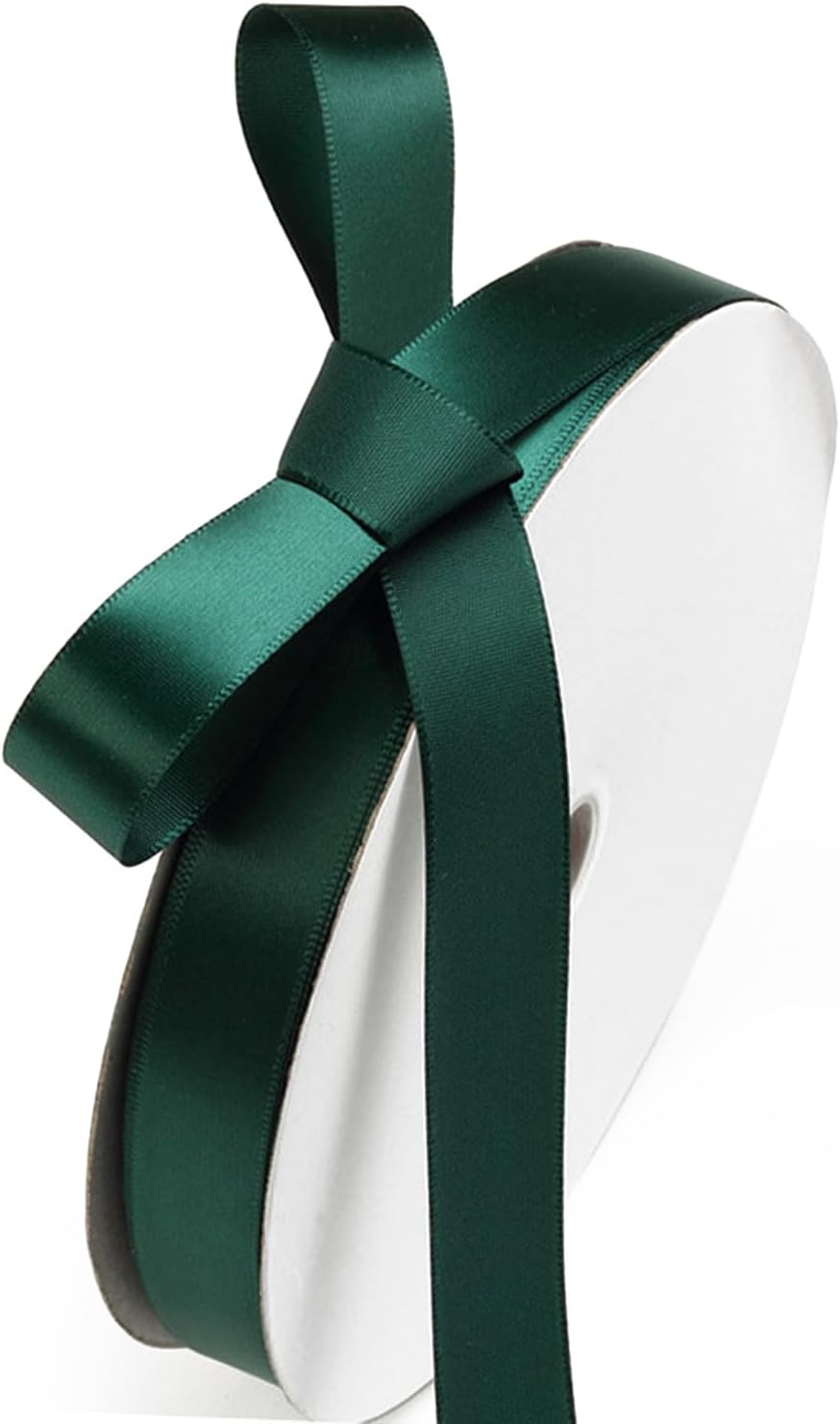 5/8" x 100 Yards Hunter Green Polyester Satin Ribbon Single Faced Bulk Fabric Ribbons for Gift Wrapping, Crafting, Bows Making, Sewing, Wedding, Home Decor