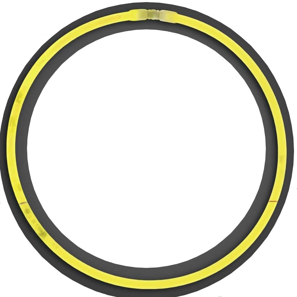 Glow Sticks Bulk Wholesale Necklaces, 600 22    Yellow Glow Stick Necklaces, Bright Color, Glow 8-12 Hrs, Connector Pre-Attached