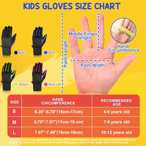Sukeen Kids Winter Gloves, Soft Warm Touchscreen Anti-Slip Gloves for Kids Boys Girls Cycling Running Sports Outdoor