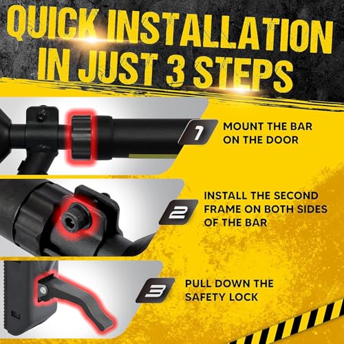 Pull Up Bar/Chin up bar Upper Body Workout Bar, Super load-bearing: Dual Security Locking, Two-way Support Fitness Strengt...