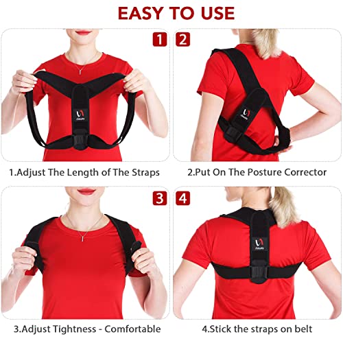 Schiara Posture Corrector for Men and Women, Comfortable Upper and Back Brace, Adjustable Back Straightener Support for Ba...