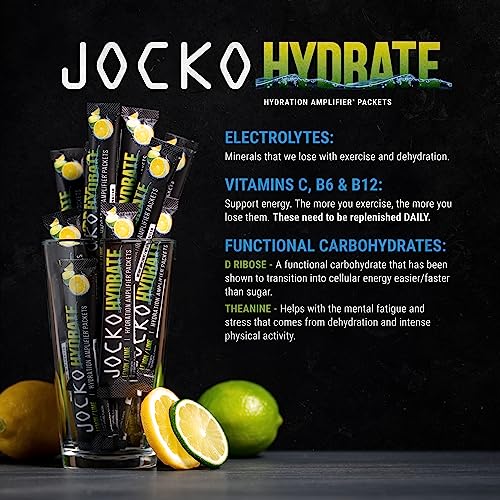 Jocko Fuel Packets Low Sugar - Hydration Amplifier Packets for Recovery, Dehydration, & Exercise - with Vitamins B6, B12 &...