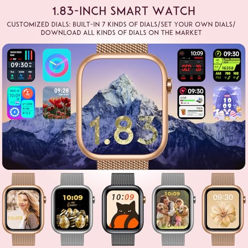 Smartwatch Women Fitness Tracker Watch: Gold Smart Watches for Women Make Answer Bluetooth Call Android Phones iPhone Comp...