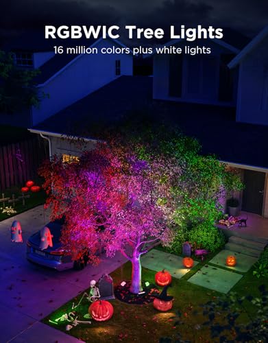 Govee Outdoor Tree Lights 3-Pack, RGBWIC LED Landscape Lighting, IP67 Waterproof, Outdoor Lights for Yard Patio Garden, 66...