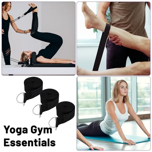 10 Pcs Yoga Strap for Stretching Bulk 6ft Exercise Stretch Band with Metal D Ring Adjustable Pilates Non Elastic Yoga Stre...