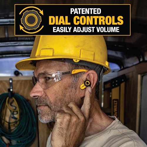 DEWALT Heavy Duty Bluetooth Jobsite Pro X2 ANC True Wireless Earbuds, Active Noise Cancelling Work Earbuds, Turn Dial Cont...