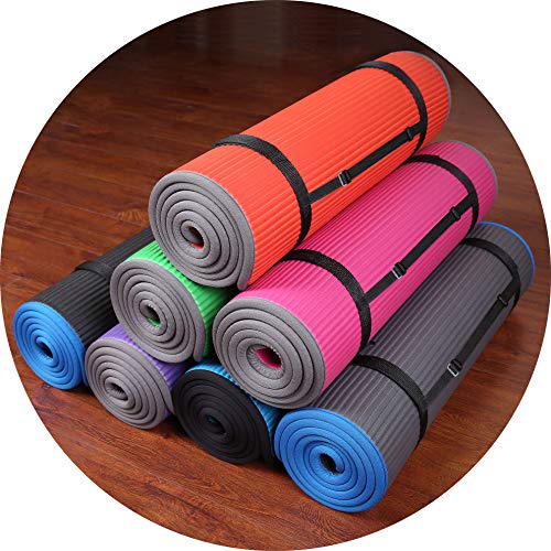 Fitvids All-Purpose 2/5-Inch (10mm) Extra Thick High Density Anti-Slip Exercise Pilates Yoga Mat with Carrying Strap, Mult...