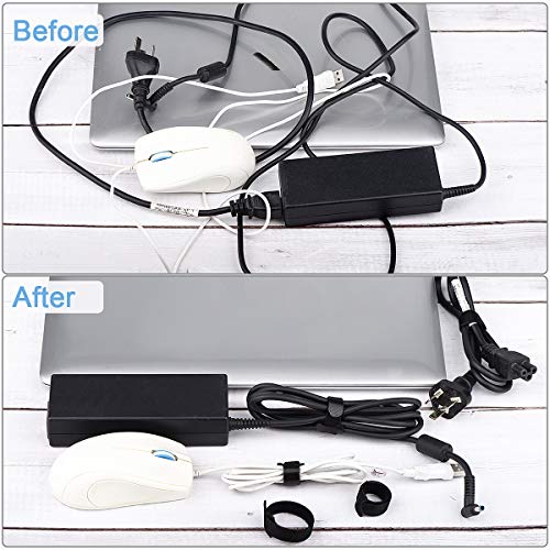 Nettbe 60 PCS 6 Inches Reusable Cable Ties, Adjustable Cord Straps Wire Organizer Cord Wrap and Hook Loop Cable Management