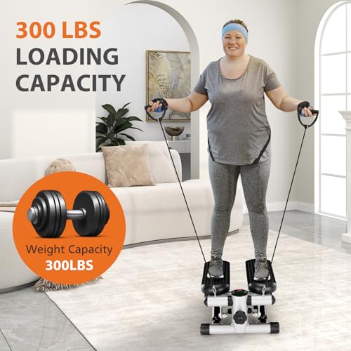 Sweetcrispy Mini Stair Steppers with Resistance Bands for Exercise at Home, Portable Exercise Twist Stepper Machine for Fu...