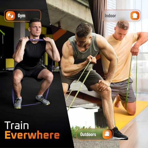 basementbeast Resistance Bands for Men – Set of 10 - Long Exercise Bands Resistance for Home Workouts, Physical Therapy & ...