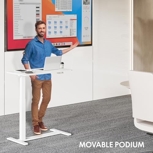 FLEXISPOT H7 Adjustable Overbed Bedside Table with Wheels Pneumatic Mobile Standing Desk Laptop Desk Rolling Computer Cart...