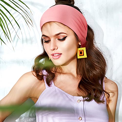 WILLBOND 6 Pieces Wide Headbands for Women, Adjustable Bandana Headband Tie, Knotted African Hairband, Yoga Elastic Non Sl...