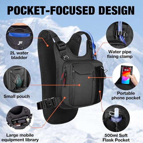 JXFUKAL Running Vest, Lightweight Hydration Backpack with 2L Water Bladder, Reflective Hydration Pack, Tactical Chest Pack...