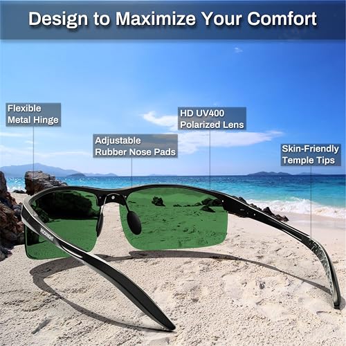 ROCKNIGHT Driving HD Polarized UV400 Protection Ultra light Al-Mg Golf Fishing Outdoor Sunglasses