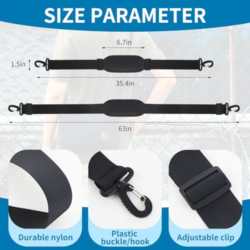 63" Adjustable Shoulder Strap Compatible with Veto Pro Pac,with Detachable Thick Pad,Reduce Shoulder Pressure,Black