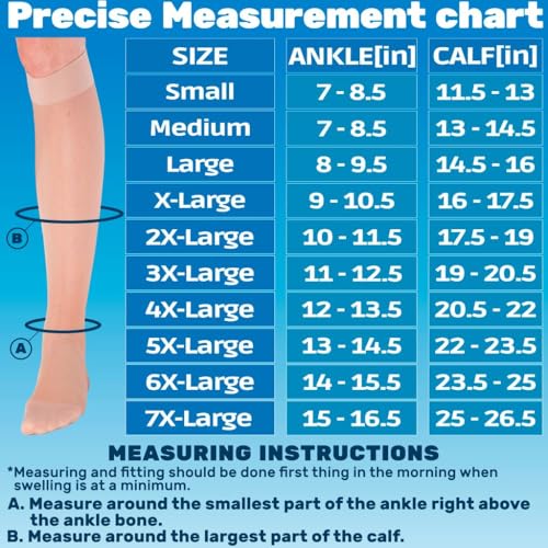 ABSOLUTE SUPPORT - Compression Stockings for Women 20-30mmHg - Sheer Graduated Support Knee High for Varicose Veins Circul...