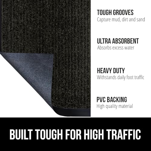 GORILLA GRIP Waterproof Traffic Guard Door Mat, Heavy Duty Entryway Mats, Strong Backing Commercial Utility Rugs for Offic...