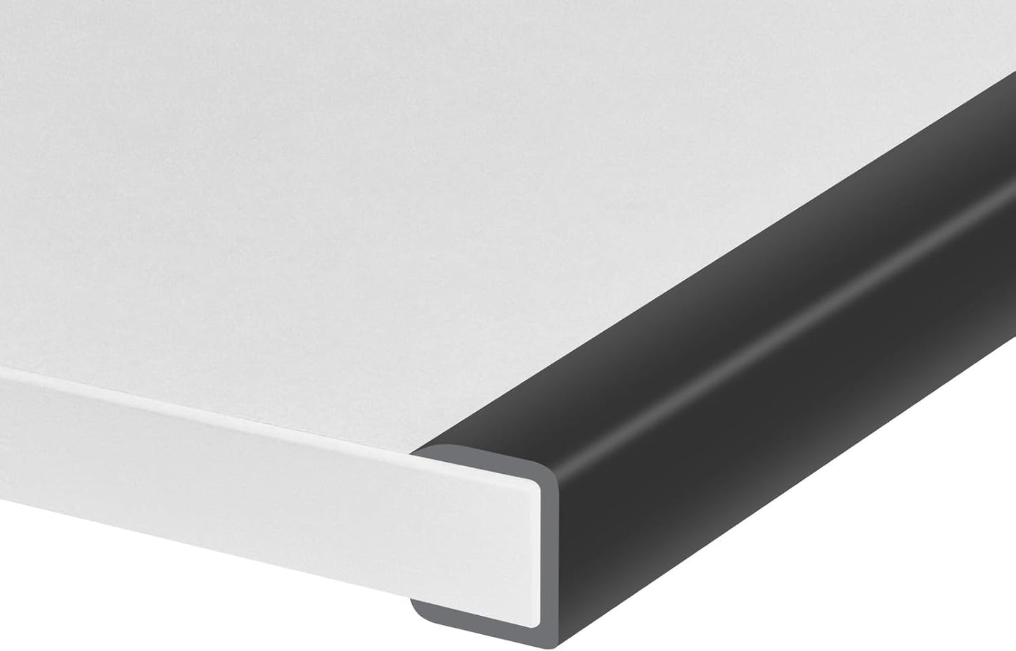 Rubber Edge Trim, Self-Adhesive Flexible Edge Protector for Plywood, Cabinet and Drawer, 3/4" Peel and Stick U Shaped Edge Banding for Wood, EPDM Material, Fit 0.75"(19mm), Length 10Ft