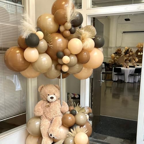 Brown Party Balloons,50pcs 12 Inch Retro Brown Sand White Balloon Coffee Cocoa Tan Neutral Balloons Apricot Beige Nude Bal...