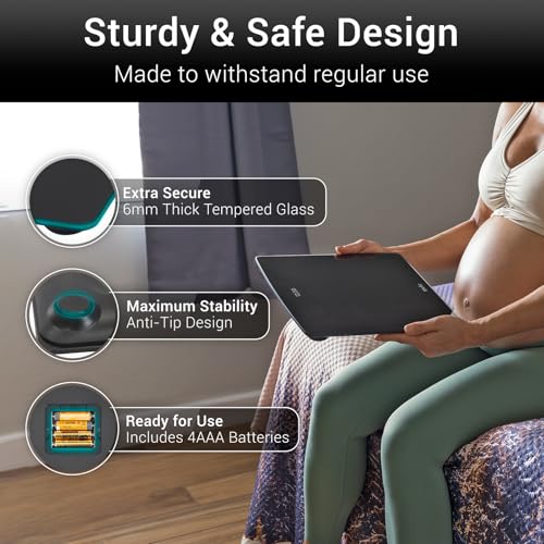 Vive Precision Smart Scale – Digital Bathroom Scale for Body Weight with Bluetooth & Vive App Sync – Accurate Health Monit...
