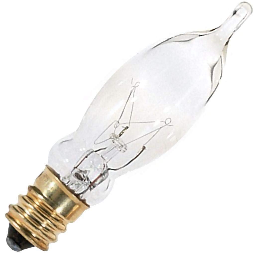 Satco S3241 7.5W Ca5 Incandescent Lamp, Clear Glass Candelabra Base, 120V