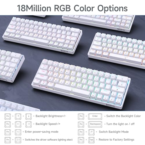 DIERYA DK63 60% Wireless Mechanical Gaming Keyboard | Bluetooth/2.4G/Wired | RGB Backlit | Anti-Ghosting Compact 63-Keys M...