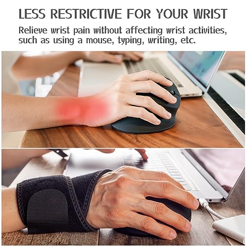Imentha 2 Pack Wrist Braces - Wrist Wraps for Carpal Tunnel, Arthritis, and Tendinitis Pain Relief - Fits Both Right and L...