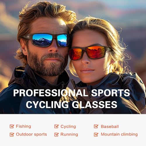 suoso Sports Polarized Sunglasses for Men: Women UV400 Protection Wrap Around Sun Glasses for Fishing Golf Running Driving