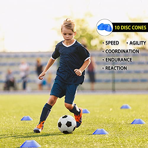 HLYWEI Speed Agility Training Set, Includes 1 Agility Ladder, 4 Steel Stakes, 1 Sports Headband,1 Jump Rope, 10 Disc Cones...