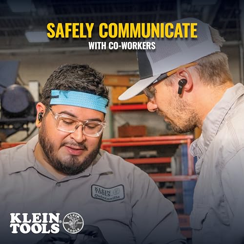 Klein Tools AESEB1S SMART SENSE True Wireless Safety Earbuds with Bluetooth and Situational Awareness, 26dB Hearing Protec...