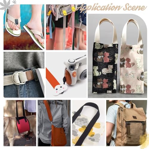 PH PandaHall 38 Yards Cotton Webbing 1 Inch Polyester Cotton Webbing Straps 10 Colors Bag Handles Belt for Tote Bag Purse ...
