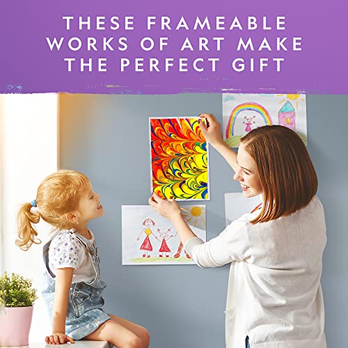 NATIONAL GEOGRAPHIC Marbling Paint Kit for Kids - Create 12 Sheets of Marble Art with Paints & Water, Painting Arts and Cr...