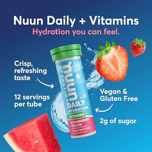 Nuun Vitamins Electrolyte Tablets with Vitamin D, C, E, A, & B6, Folic Acid, Magnesium & 4 Other Essential Electrolytes, G...