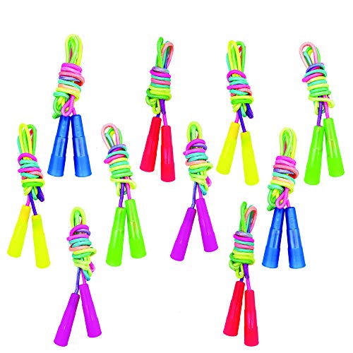 10 pcs Rainbow Jump Rope Set Durable Nylon Skipping Ropes,Safty Vibrant Jumping Ropes for Girls or Boys Physical Education...