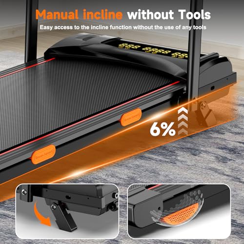 Fasion Trek Run Incline Walking Pad Treadmill for Home Small,2.5 HP Quiet Under Desk Treadmill with 300lbs Capacity,