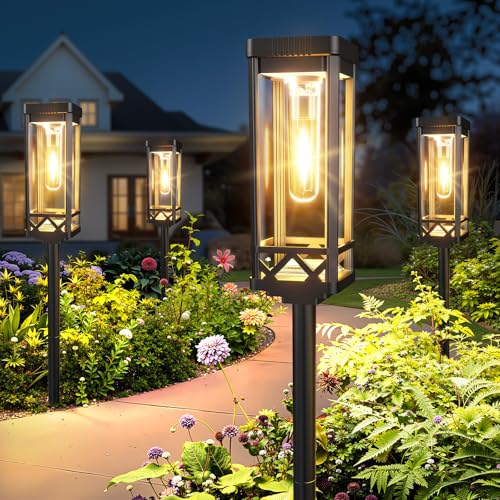 KOOPER Taller Solar Pathway Lights Outdoor, 8 Pack Upgraded Brighter Solar Garden Lights Solar Powered, Up To 15 Hours Out...