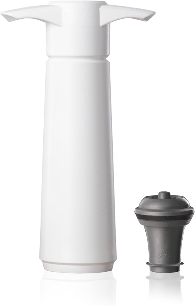 Vacu Vin Original Wine Saver with 1 Vacuum Bottle Stoppers – White Wine Preserver Pump for Red or White Wine – Manual Air Remover System – Airtight Seal – Keep Wine Fresh Longer