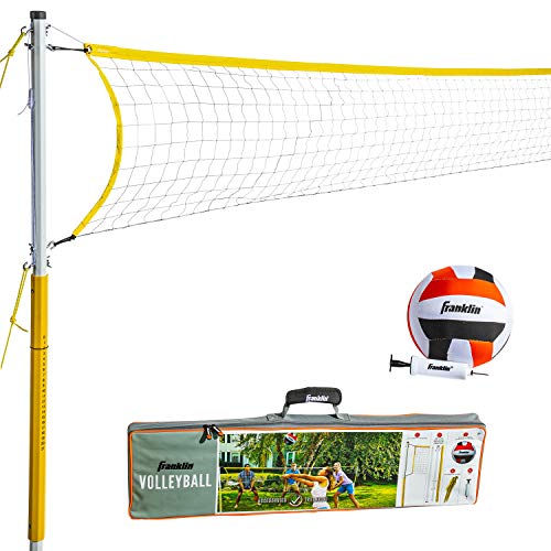 Franklin Sports Outdoor Volleyball Net Sets - Beach + Backyard Portable Volleyball Net with Poles - Complete Outdoor Volle...