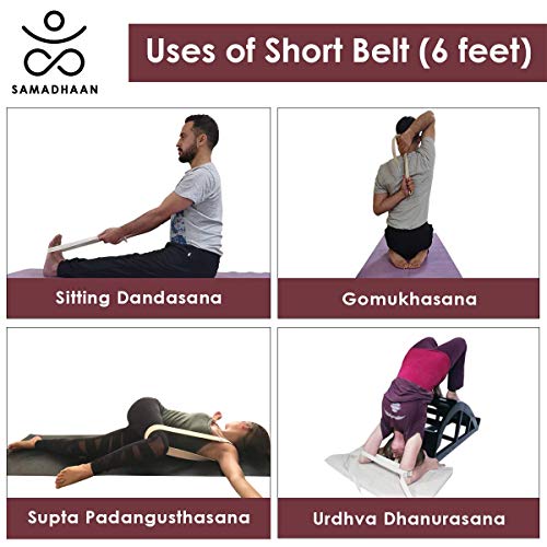 Samadhaan Yoga Strap with Durable Sliding Brass Buckle | Strong & Secure Yoga Strap | Double Thickness Adjustable Yoga Bel...