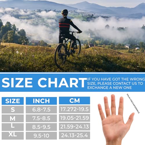 WESTWOOD FOX Cycling Gloves for Men Women, Full Finger, Anti-Slip Touchscreen Breathable Mountain Bike Gloves for MTB Ridi...
