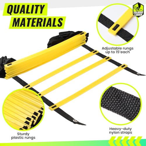 Teenitor Agility Ladder Speed Ladder Training Ladder for Soccer, Speed, Football Fitness Feet Training Carry Bag Agility T...