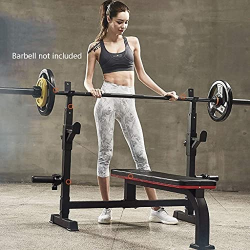 PUCNHZYNW Adjustable Weight Bench Weight Lifting Home Training Gym Bench Squat Rack Weight Table Multifunctional Bench Pre...