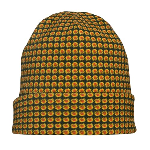 sackhg Yellow Rose Picture Print Winter Beanie Hat Men Women Soft Lightweight Thermal Cap for Outdoor Skiing Wear