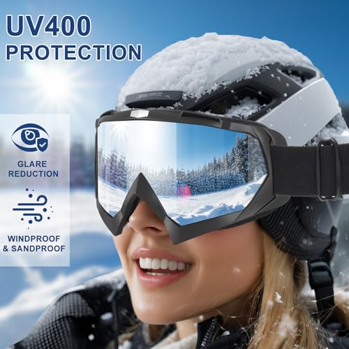 OXG Ski Goggles for Men Women, UV Protection Snowboard Snowsports Goggles for Kids Youth