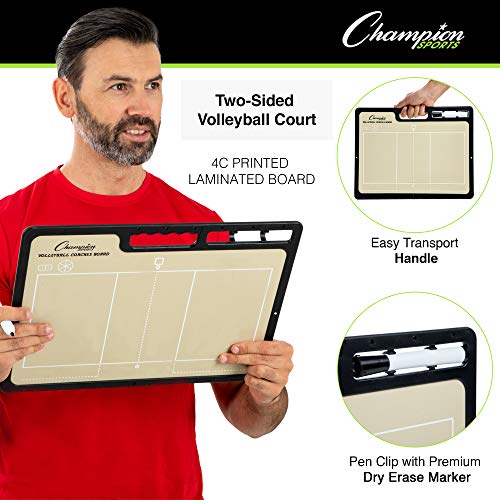 Champion Sports Large & XL Dry Erase Board For Coaching - Whiteboards for Strategizing, Techniques, Plays - 2-Sided Boards...