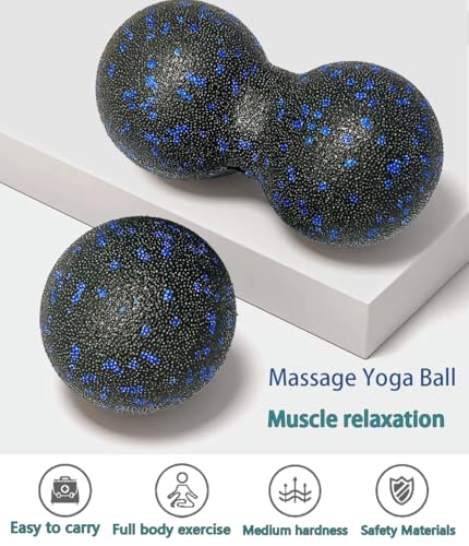 Peanut Massage Ball - Double Lacrosse Massage Ball & Mobility Ball for Physical Therapy - Deep Tissue Massage Tool for Myo...