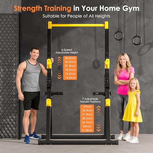 SogesPower Power Tower Pull Up Bar Station, Foldable Pull Up Dip Station Free Standing for Home Gym,Adjustable Pull Up Bar...